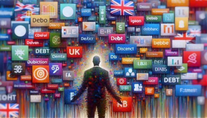 Top debt consolidation loan providers in 2025: A Comprehensive Guide | DCL Visual representation of debt consolidation: A person merging colorful threads into one clear thread, symbolizing debt consolidation with UK lender logos.