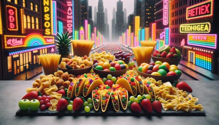 Enjoy exciting kid-friendly dishes like mini tacos and whimsical pasta in a lively Las Vegas restaurant.