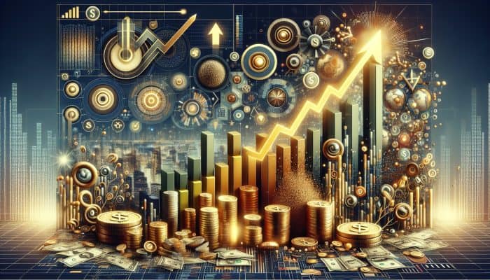 Understanding Consolidation Loans: A Guide | DCL A dynamic financial dashboard showcasing investment charts, gold coins, and a rising stock market graph against a city skyline.