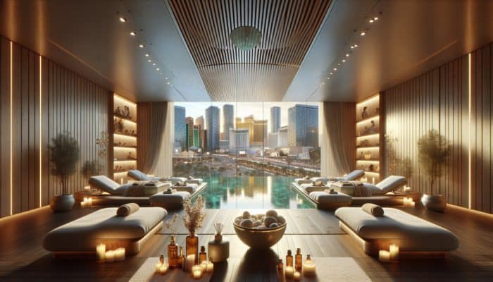 Premier Las Vegas Spas for Massage Lovers: A luxurious spa in Las Vegas offering customizable "Signature Massage" and "Elements of Nature Massage" infused with essential oils.