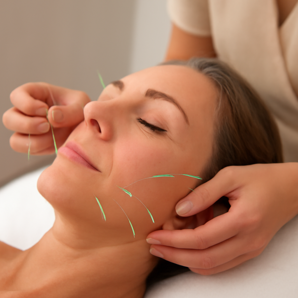 Illustration of a success story: from jaw pain to smoother lines related to cosmetic acupuncture