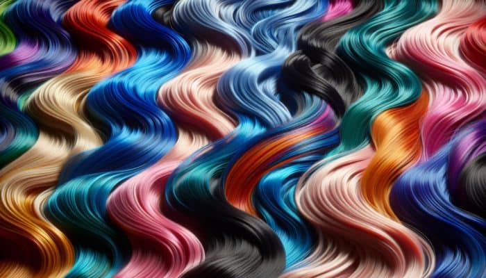 Revitalised colorful hair strands treated with sulfate-free shampoos and Olaplex treatments.