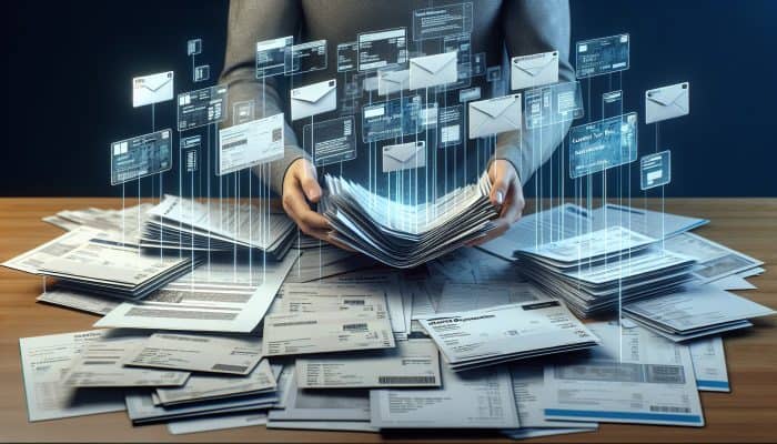 What Documents Do Debt Consolidation Loans Need in the UK | DCL Person displaying utility bills, council tax, tenancy agreement, and bank statement on a table as proof of address.