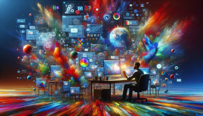 Social Media Management in Sturminster Newton for Small Businesses: A small business owner in Sturminster Newton using social media tools to engage and adapt strategies with an online audience.