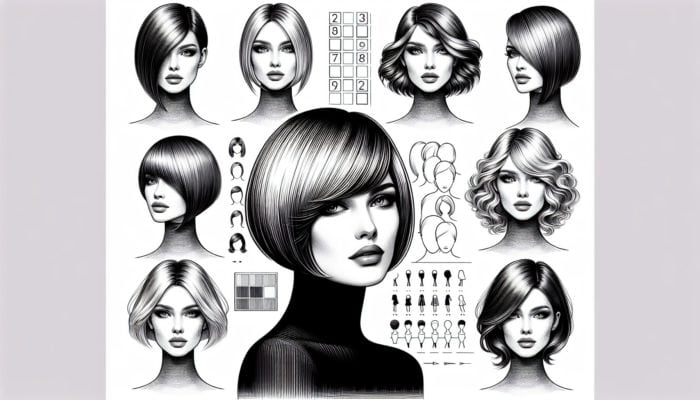 A stylish woman with a graduated bob, versatile across settings and face shapes, exuding chic adaptability.