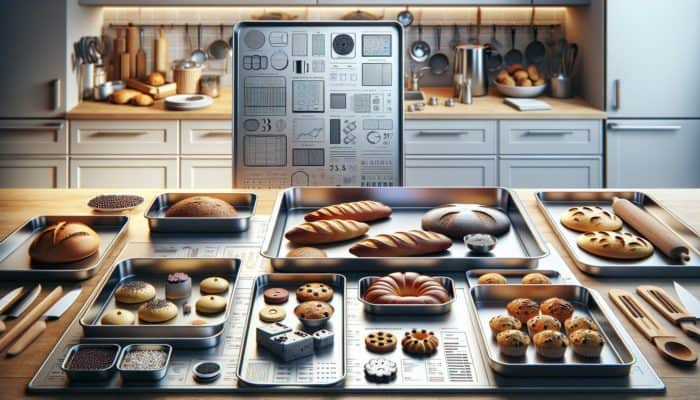 High-quality stainless steel baking sheets displayed in a modern kitchen, emphasizing durability and ease of upkeep.